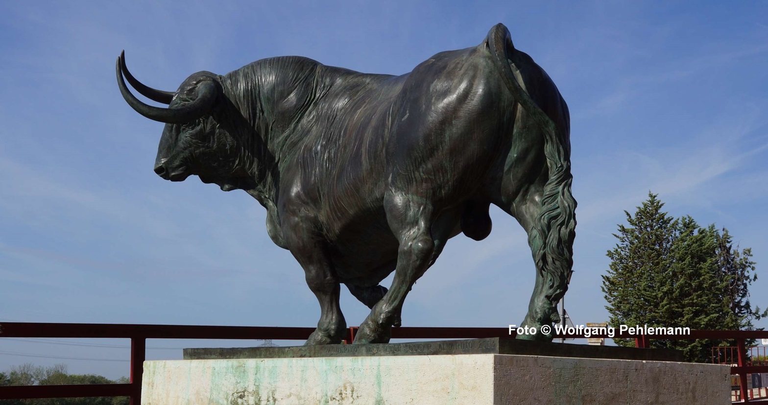 El Toro Skulptur in Tordesillas oberhalb von Ria Duero in Spanien - Foto © Wolfgang Pehlemann DSC00549